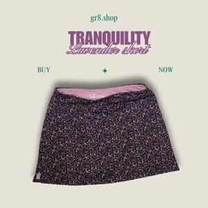 Tranquility Lavender Skort Medium Black & Pink Dotted Polyester/Spandex Blend